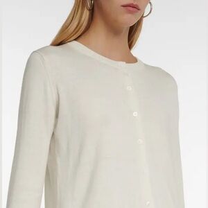 Max Mara Silk Cotton Blend Cardigan in Ivory
